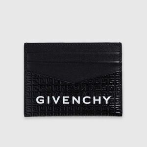 Givenchy Black 4G Embossed Leather Card Holder
